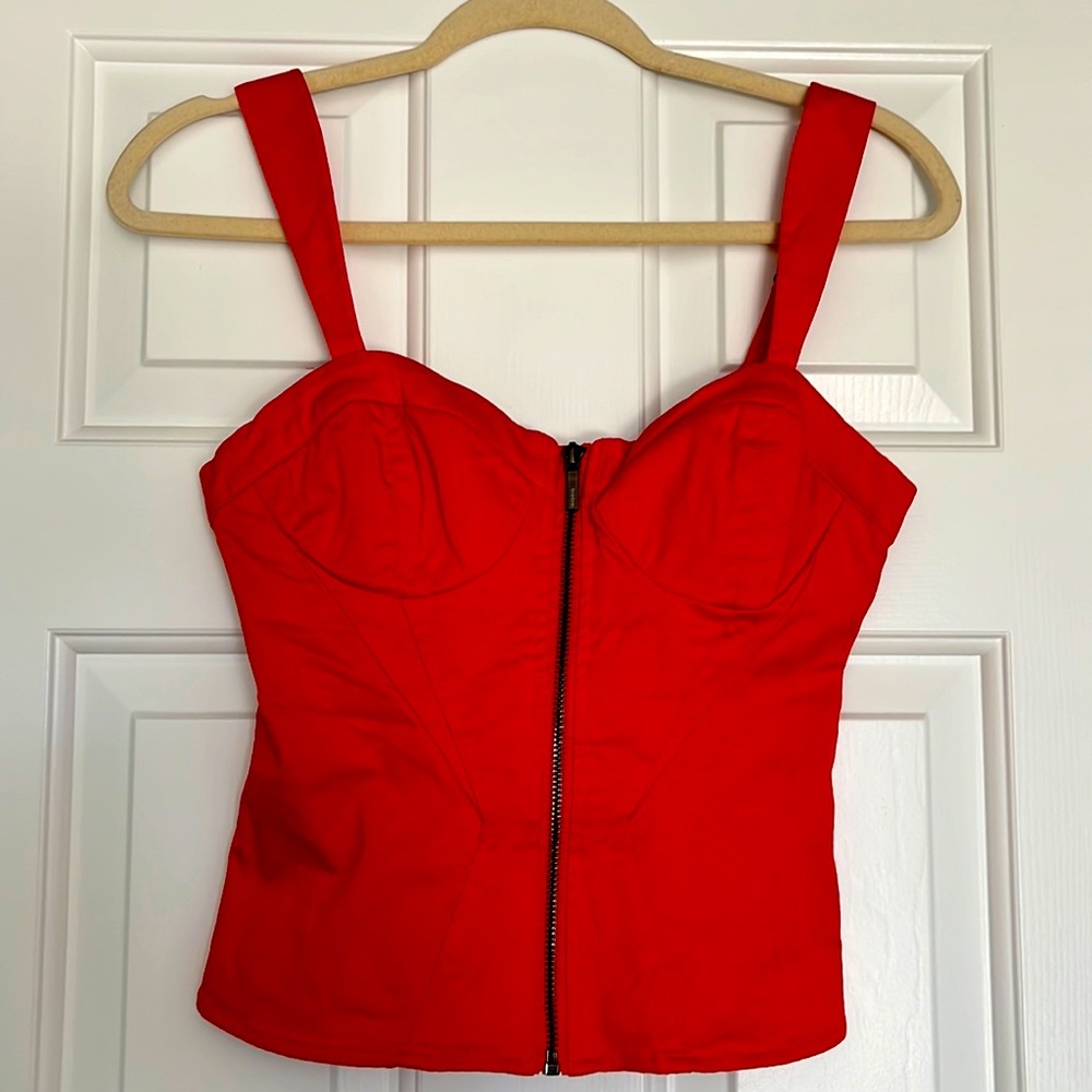 Bebe red corset top